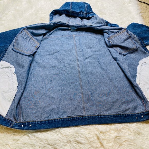 L.A. Blue Vintage Hooded Denim Jacket Women's Plus Size 18/20W Full Zip Front Po - Picture 3 of 12